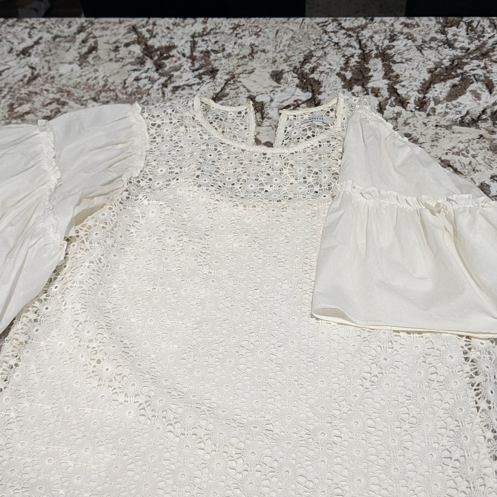 Chic White Eyelet Blouse